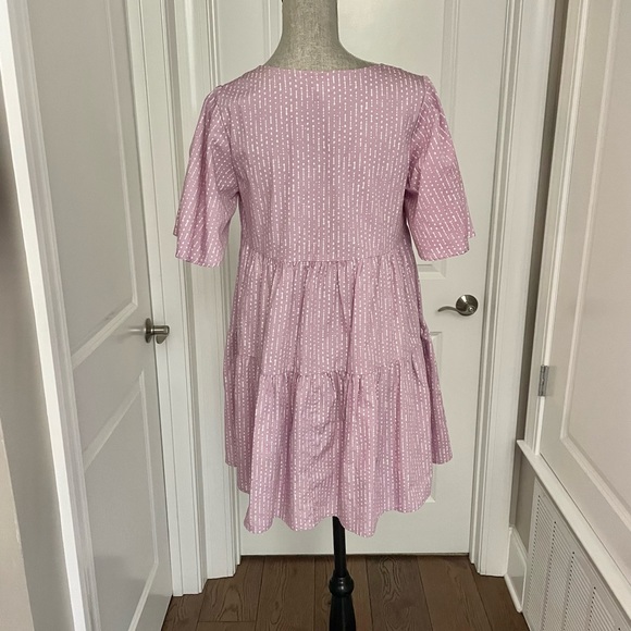 A NEW DAY Lavender/White Pattern Short Sleeve Dress XS(fits more like a small) - Picture 4 of 8